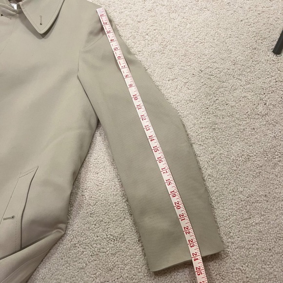 Vintage London Fog Mens Tan Trench Coat Zip Out Faux Fur Liner 38 Reg Beige - Picture 11 of 15